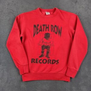 Death Row Records Crooks & Castles Sweatshirt Mens Small Red Crewneck Pullover